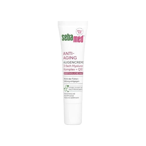 SEBAMED Anti-Aging Augencreme Q10, Augenpflege mit Hyaluronsäure & Phyto-Peptiden, gegen Falten und Augenringe, für Männer und Frauen, Faltenglättung bei 81%* bestätigt