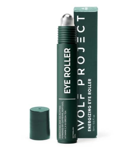 Wolf Project Under Eye Roller mit Koffein, Vitamin C und Peptiden - Energetisierendes Augenserum gegen dunkle Augenringe und Schwellungen, feine Linien, Falten (15 ml)