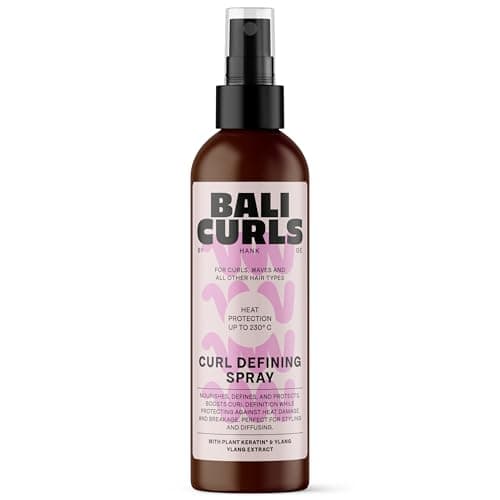 BALI CURLS Curl Leave In Diffusing-Heat Protection Spray – Definierendes Hitzeschutzspray für lockiges Haar – Pflegender Hitzeschutz für Haare – Für gesunde und geschützte Locken – 150ml