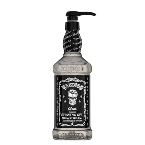 Bandido Shaving Gel Clear 1000 ml – Transparentes Rasiergel für Konturen & Übergänge – Profi Barber Rasiergel Herren – Nicht schäumend – Präzise Nassrasur – Hautschonend & Feuchtigkeitsspendend