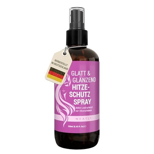 Neatly® Keratin Hitzeschutz für Haare bis zu 230°C -250ml- Hitzeschutzspray ohne Ausspülen - Hitzeschutz für trockenes, geschädigtes, krauses und lockiges Haar - hair heat protection spray