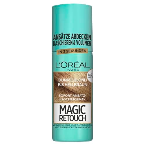 L'Oréal Paris Ansatz-Kaschierspray für stufenlose und natürliche Übergänge, Kaschiert Ansätze bis zur nächsten Haarwäsche, Magic Retouch, Dunkelblond bis Hellbraun, 1 x 75 ml
